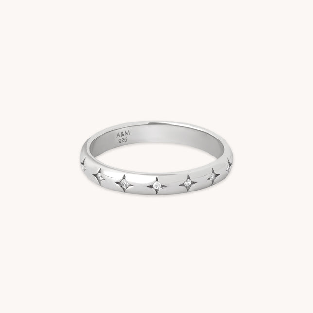Buy Starry Gaze Stackable Ring In Gold Plated 925 Silver from