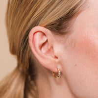Celestial Crystal 11.5mm Hoop in Gold