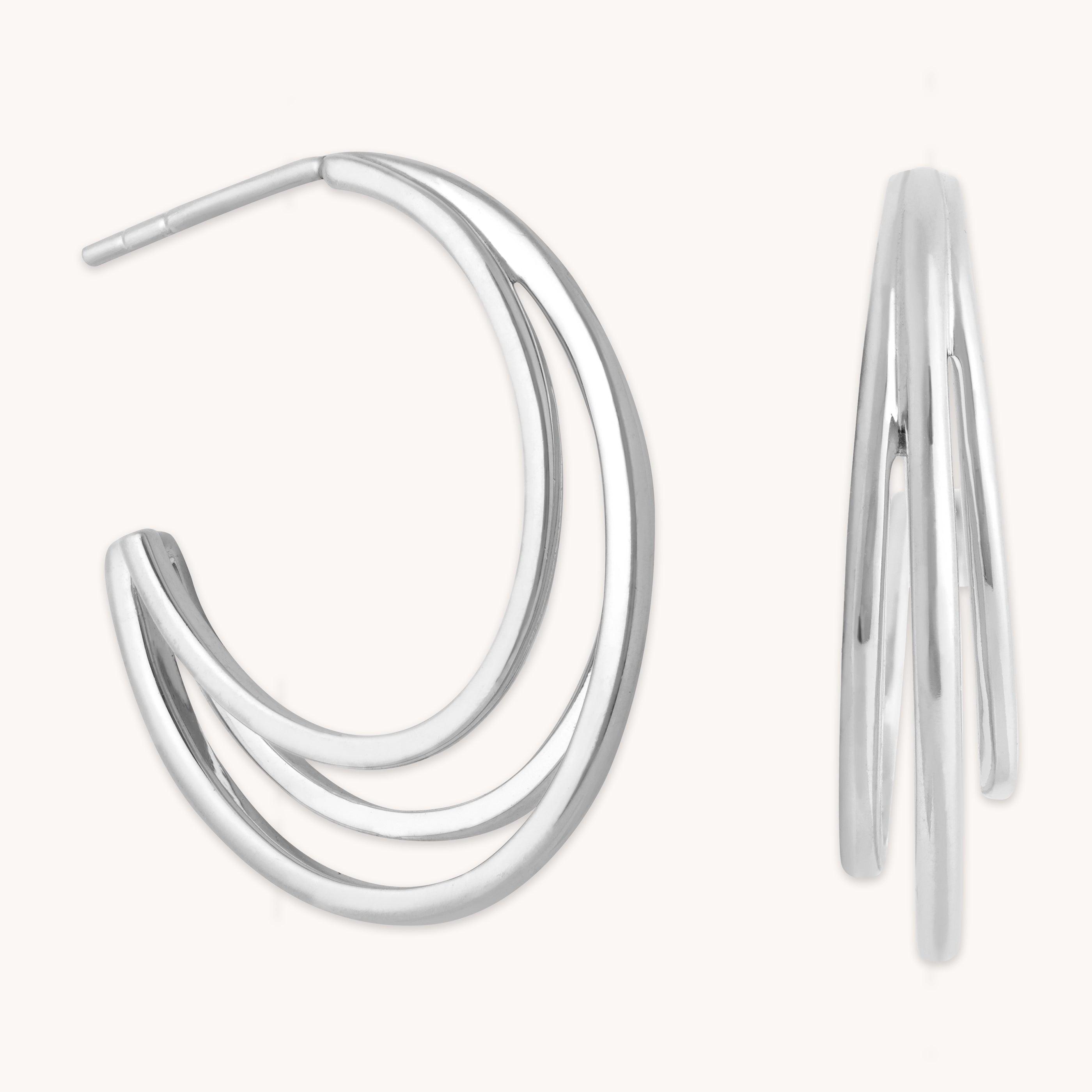 Orbit Hoops in Silver