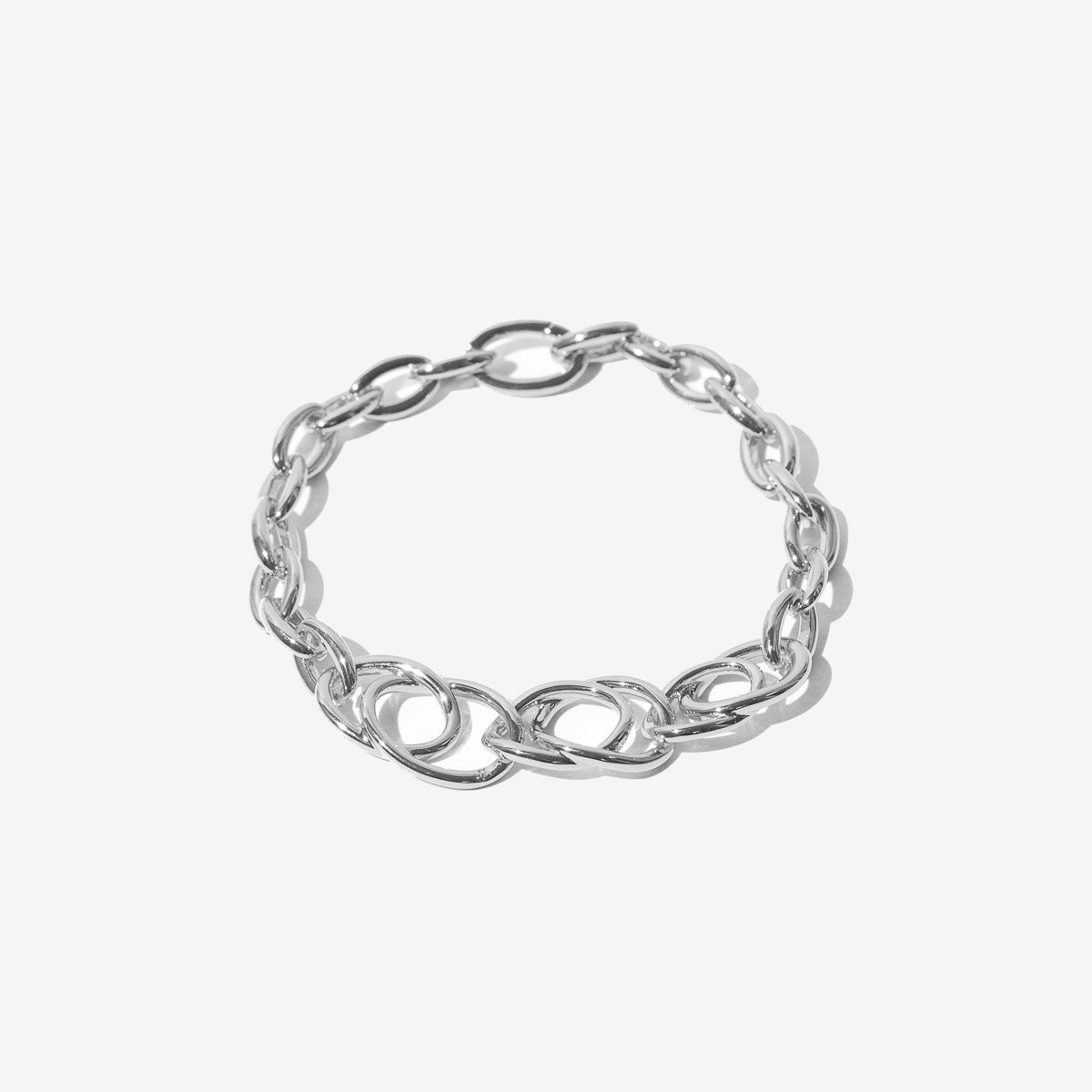 Orbit Chain Bracelet in Silver flat lay