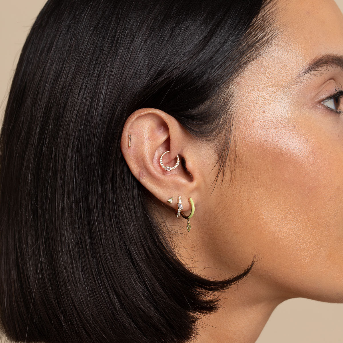 Solid Gold Hoop Piercing Earrings | Astrid & Miyu