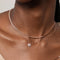 Heart Pave Pendant Necklace in Rose Gold worn layered with tennis necklace in rose gold