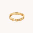 Pleated Crystal Ring in Gold