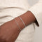 Station Navette Crystal Bracelet in Silver worn with tennis bracelet