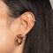 Mini Illusion Ear Cuff in Gold worn with other earrings