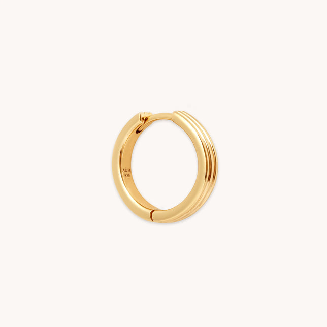 Pleated Hoop 11.5mm in Gold