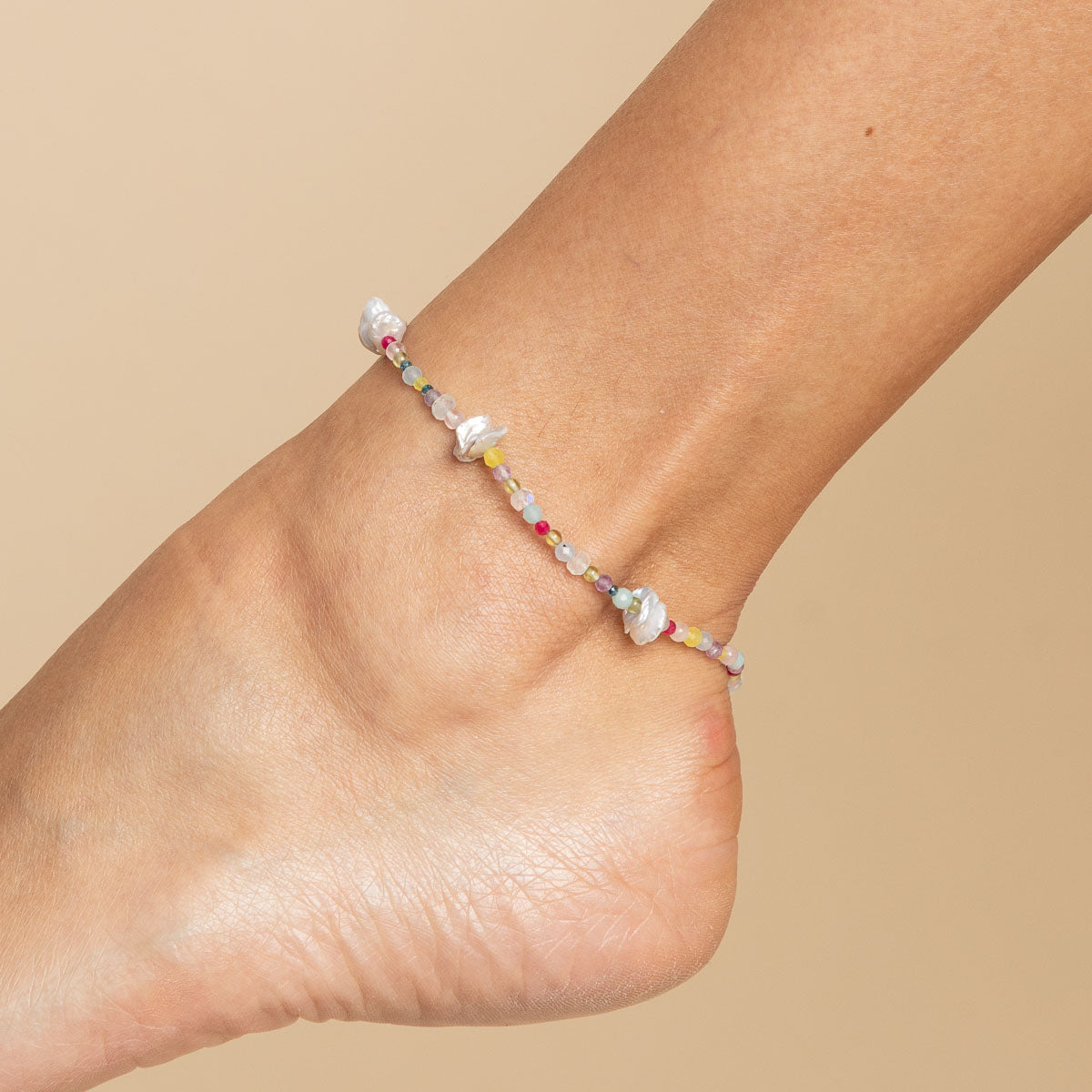 Treasure Beaded Anklet in Gold