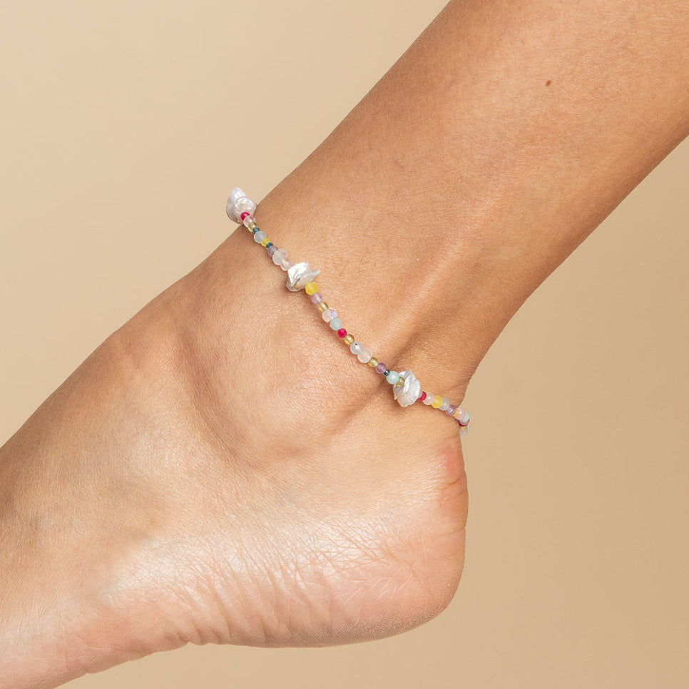 Treasure Beaded Anklet in Gold