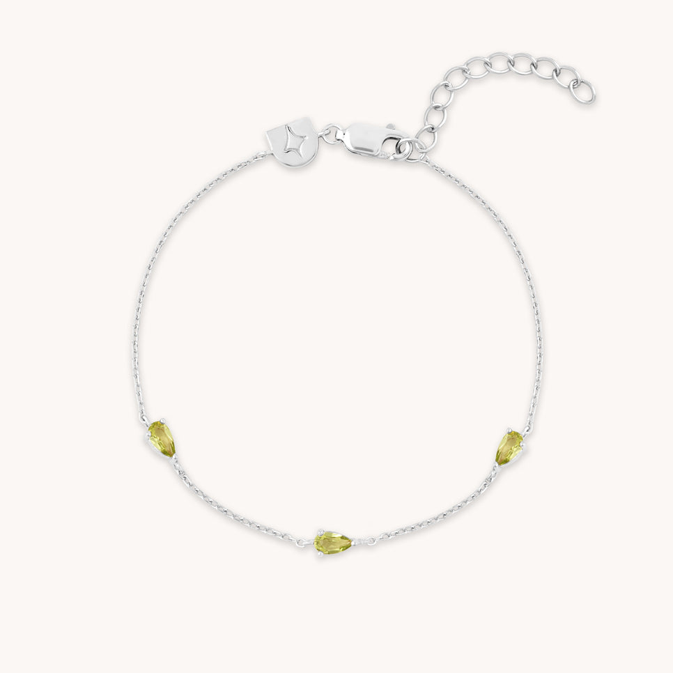 Olivine Charm Bracelet in Silver