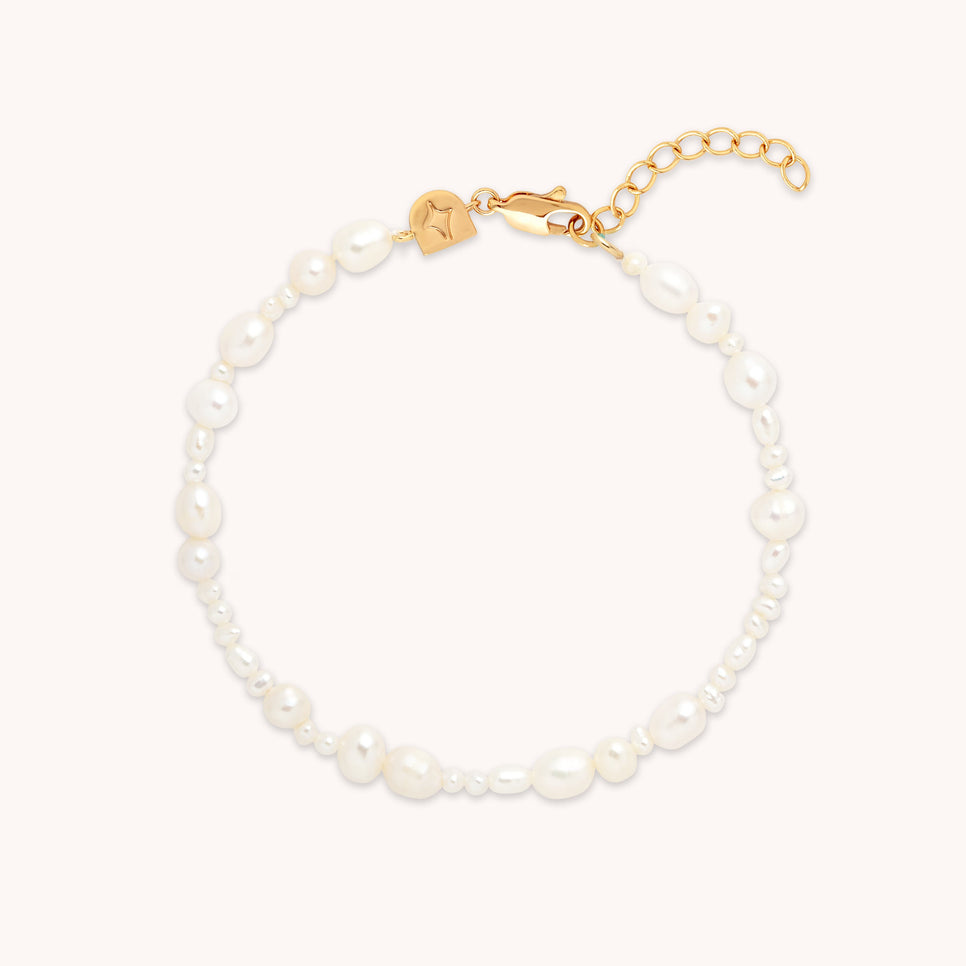 Serenity Pearl Beaded Bracelet in Gold