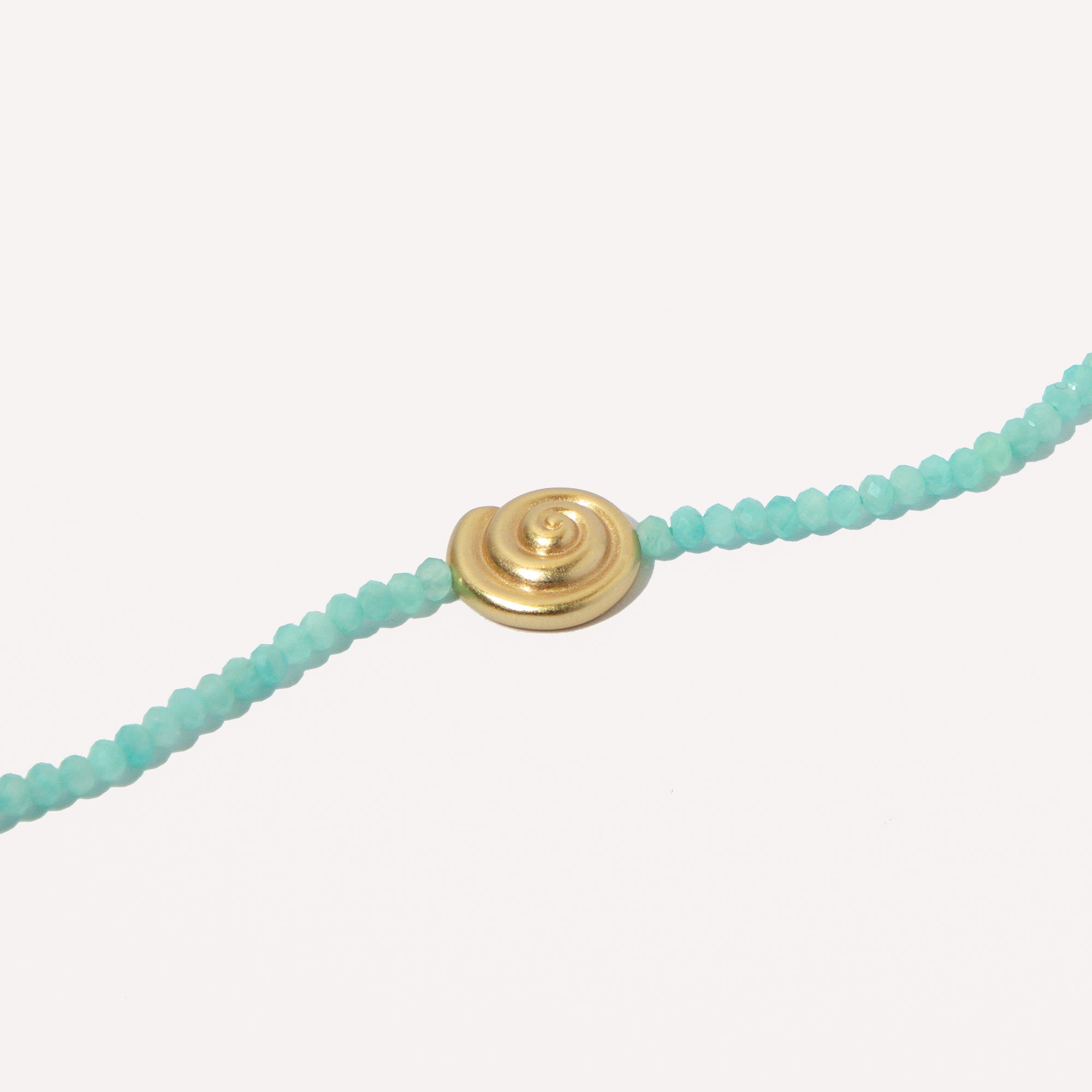 Amazonite Shell Anklet in Gold