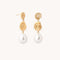 Pearl & Shell Drop Stud Earrings in Gold