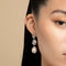 Pearl & Shell Drop Stud Earrings in Silver