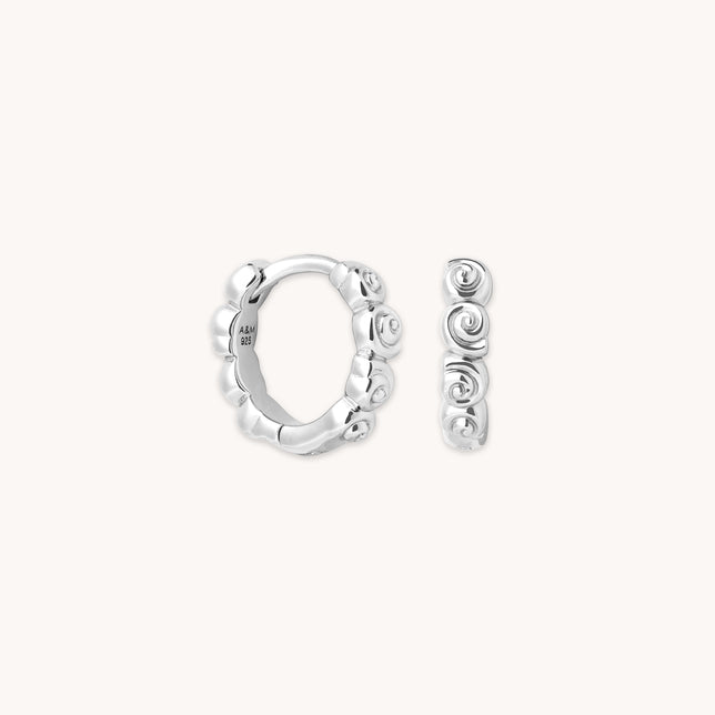 Shell Huggies in Silver