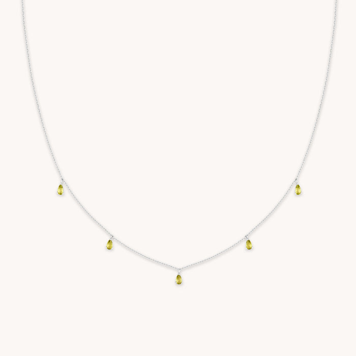 Olivine Charm Necklace in Silver