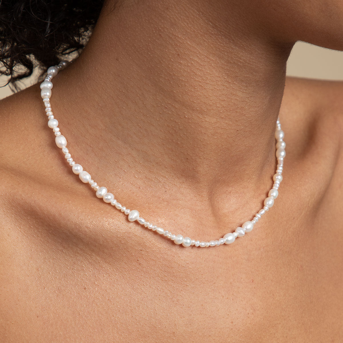 Serenity Silver Pearl Beaded Necklace | Astrid & Miyu Necklaces