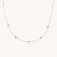 Shell Crystal Charm Necklace in Silver