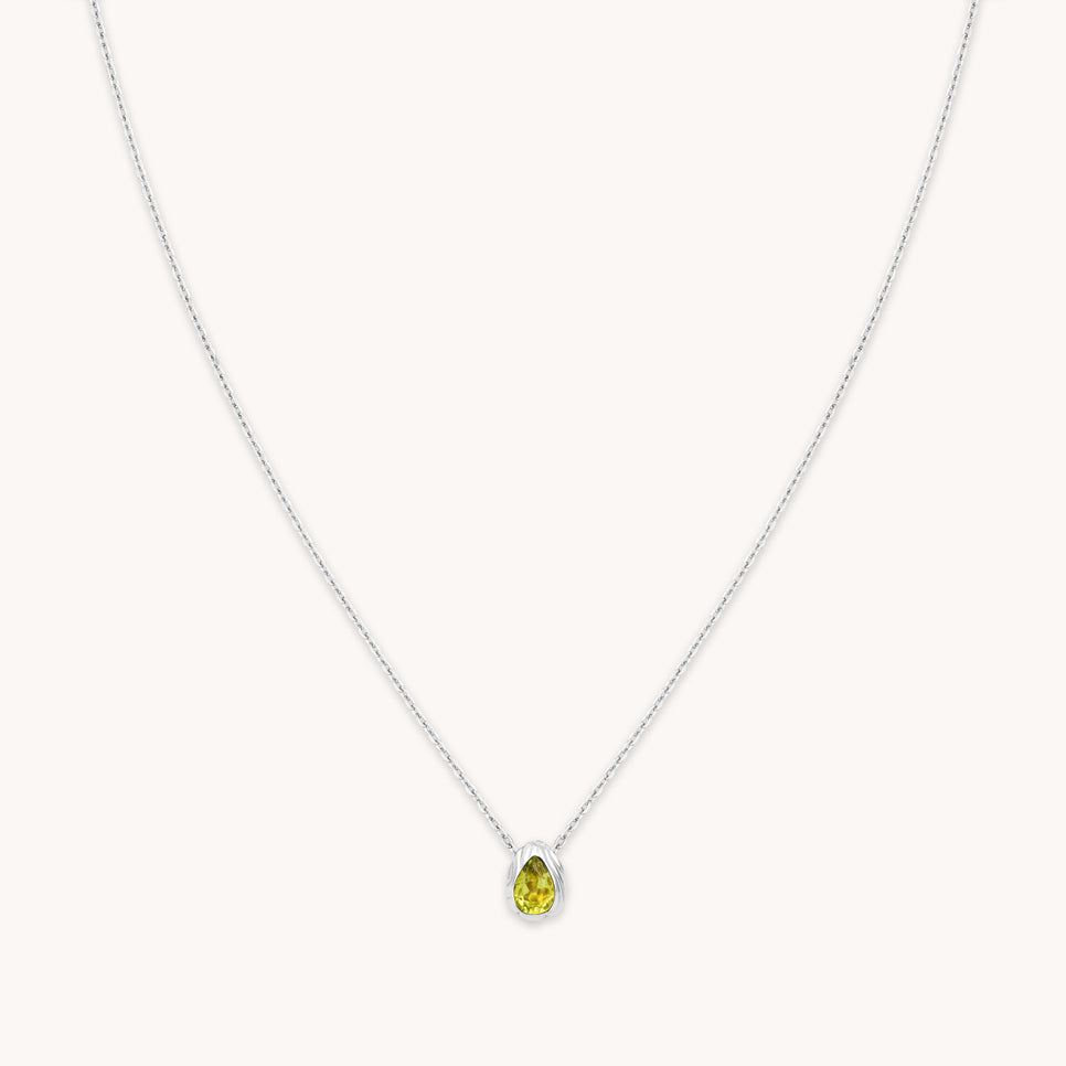 Olivine Pendant Necklace in Silver