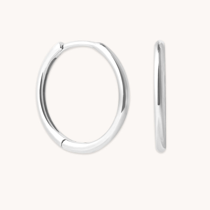 Simple 12mm Hoops in Solid White Gold