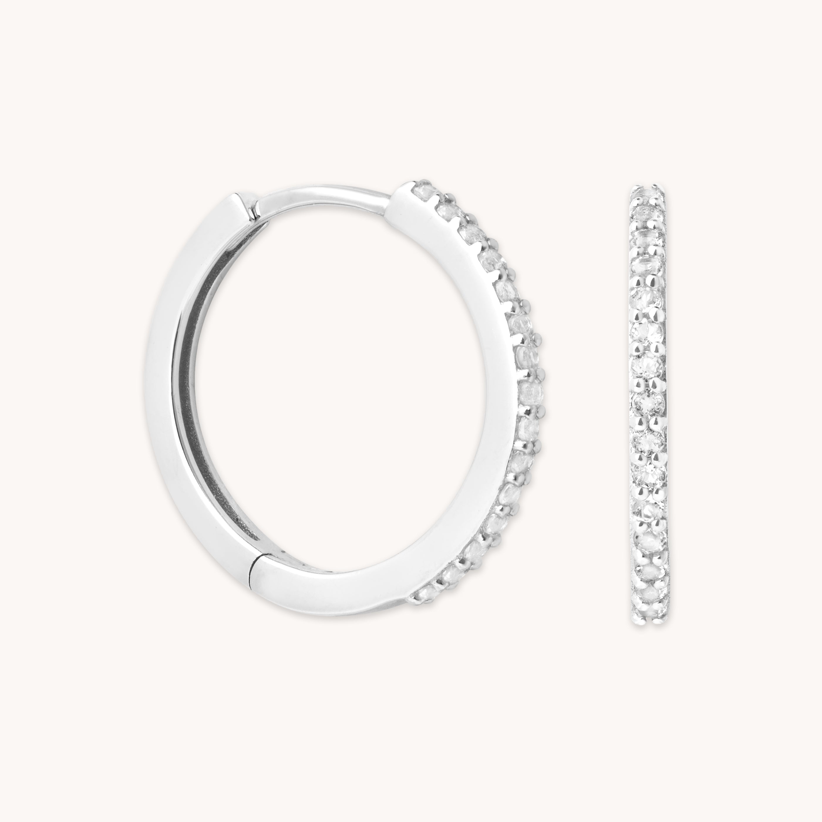 Topaz 12mm Hoops in Solid White Gold