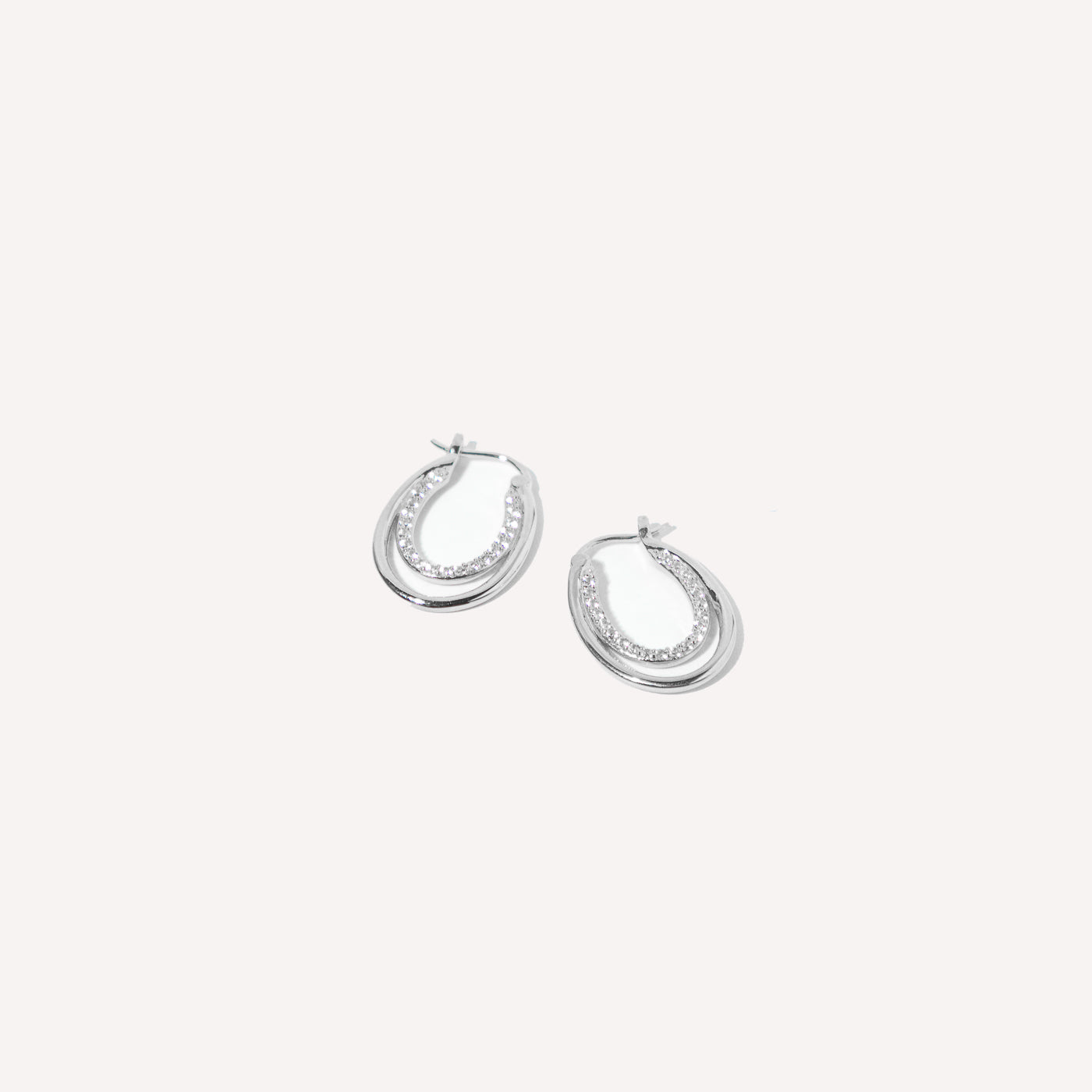 Duo Topaz Hoops in Solid White Gold