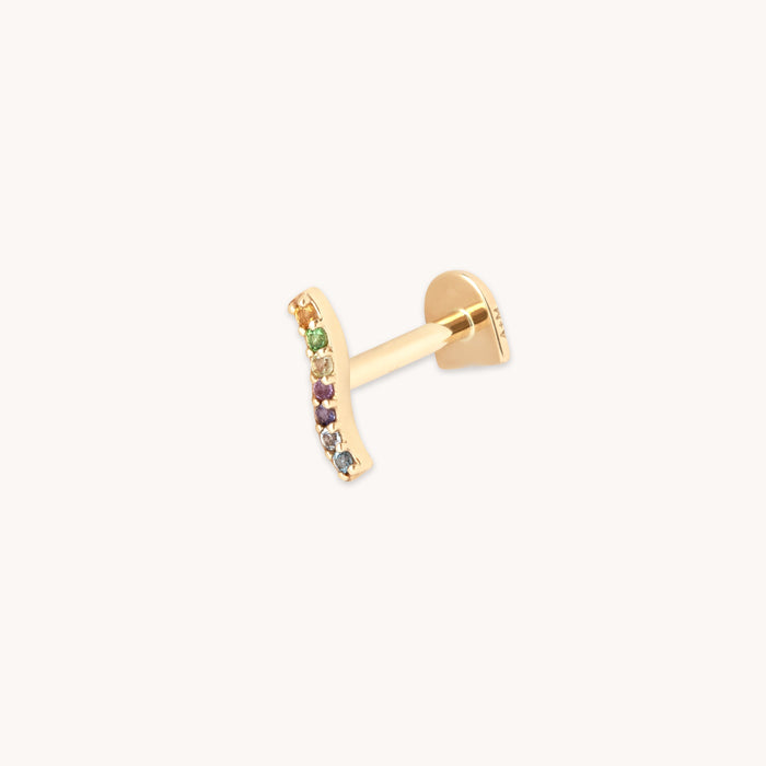 Ombré Wave Piercing Stud in Solid Gold