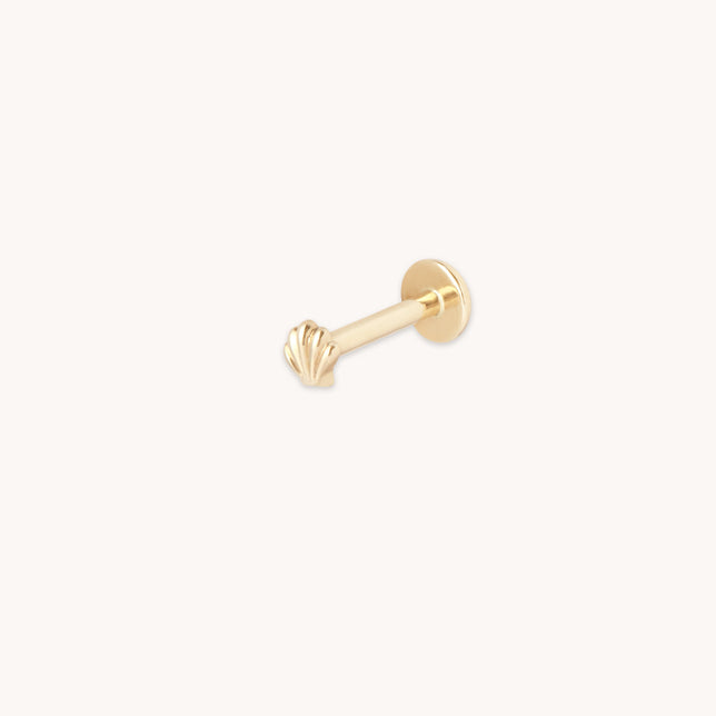 Shell Piercing Stud in Solid Gold