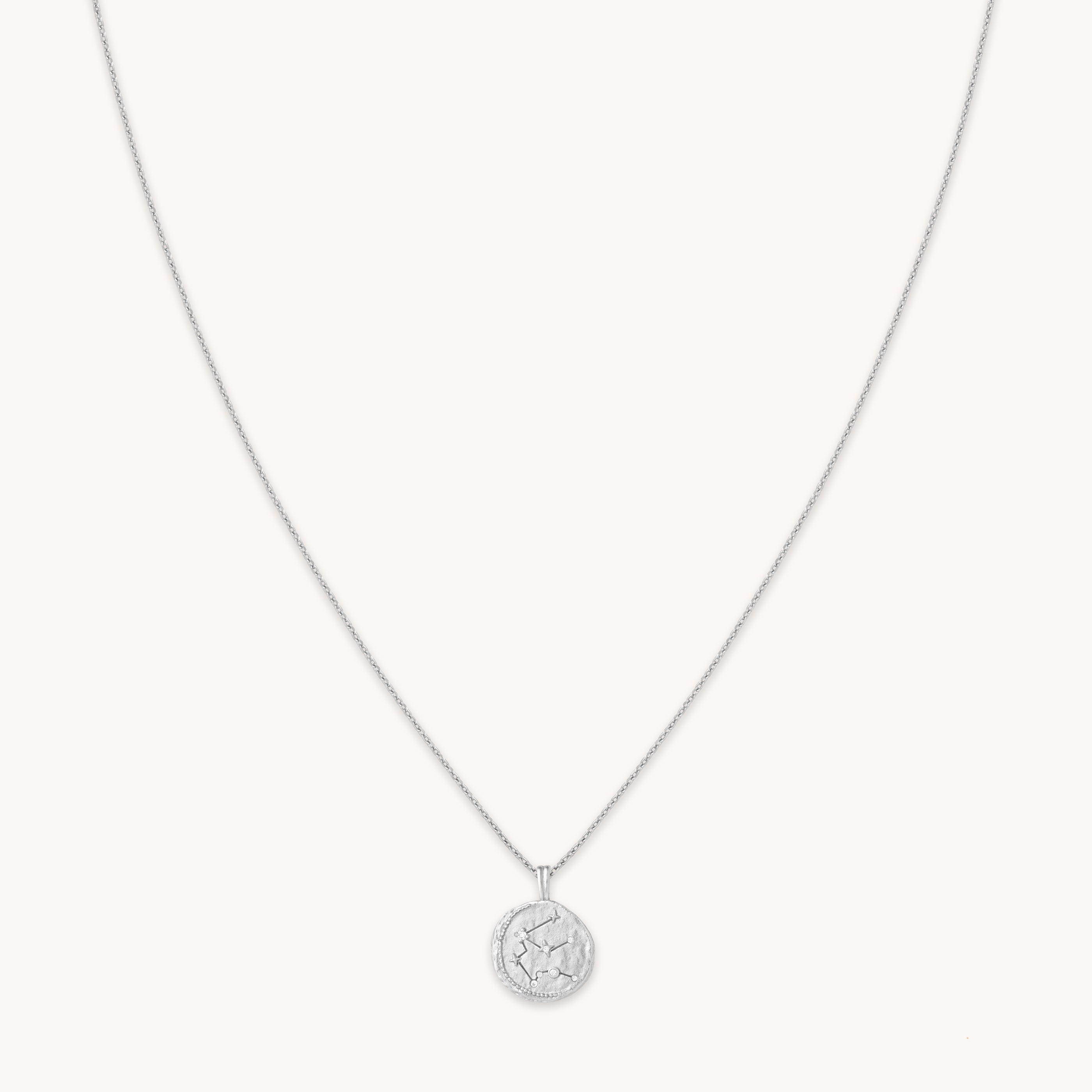 Diamond Accent Aquarius Zodiac Disc Necklace in Sterling Silver with 14K  Gold Plate - 18