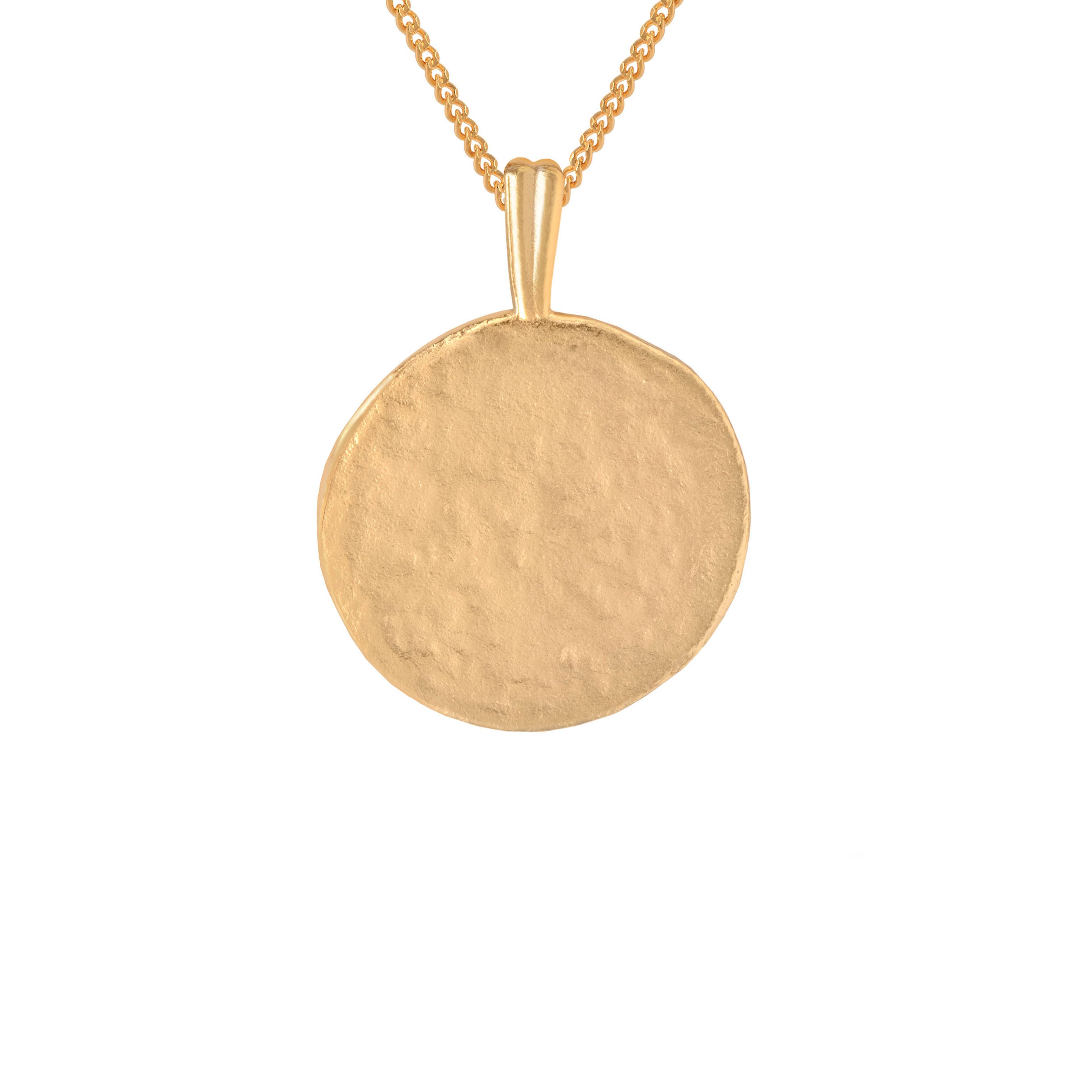 Aries Zodiac Pendant Necklace in Gold back of pendant
