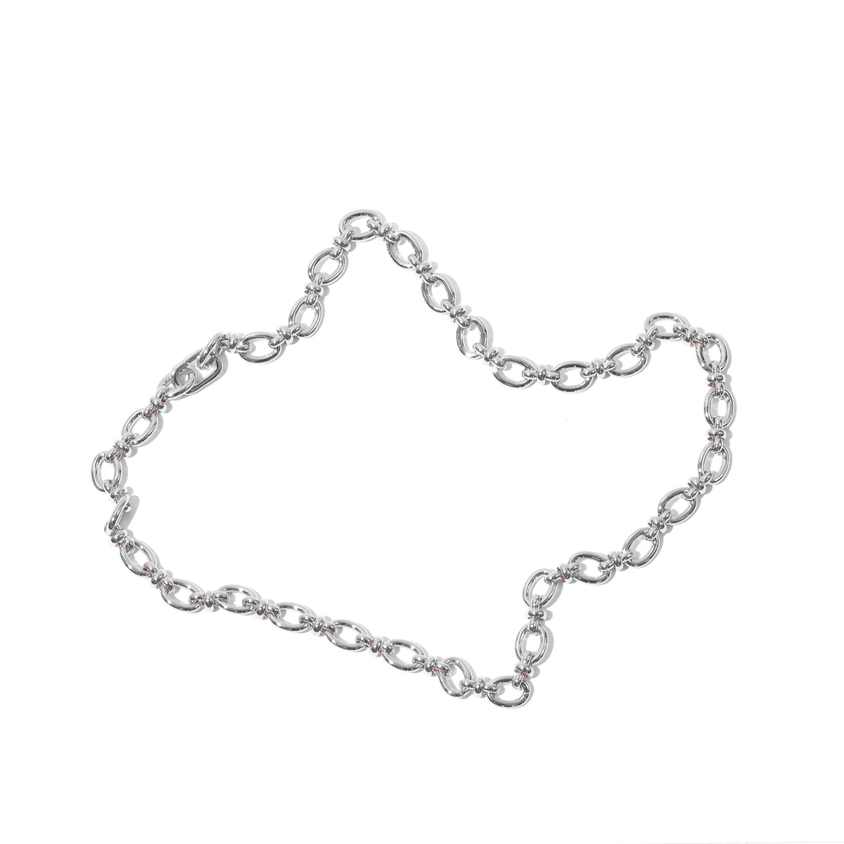 Open Link Chain Necklace in Silver flay lay