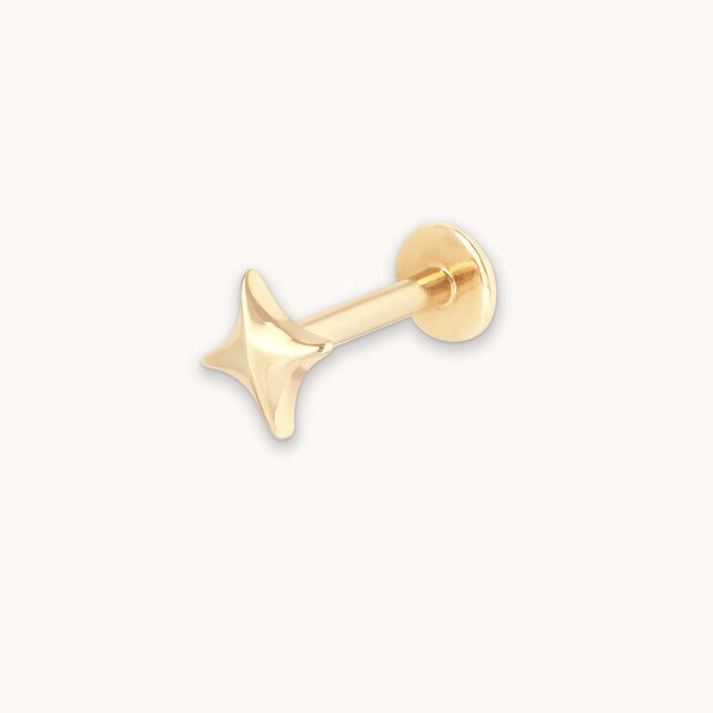 Cosmic Star Piercing Stud in Solid Gold