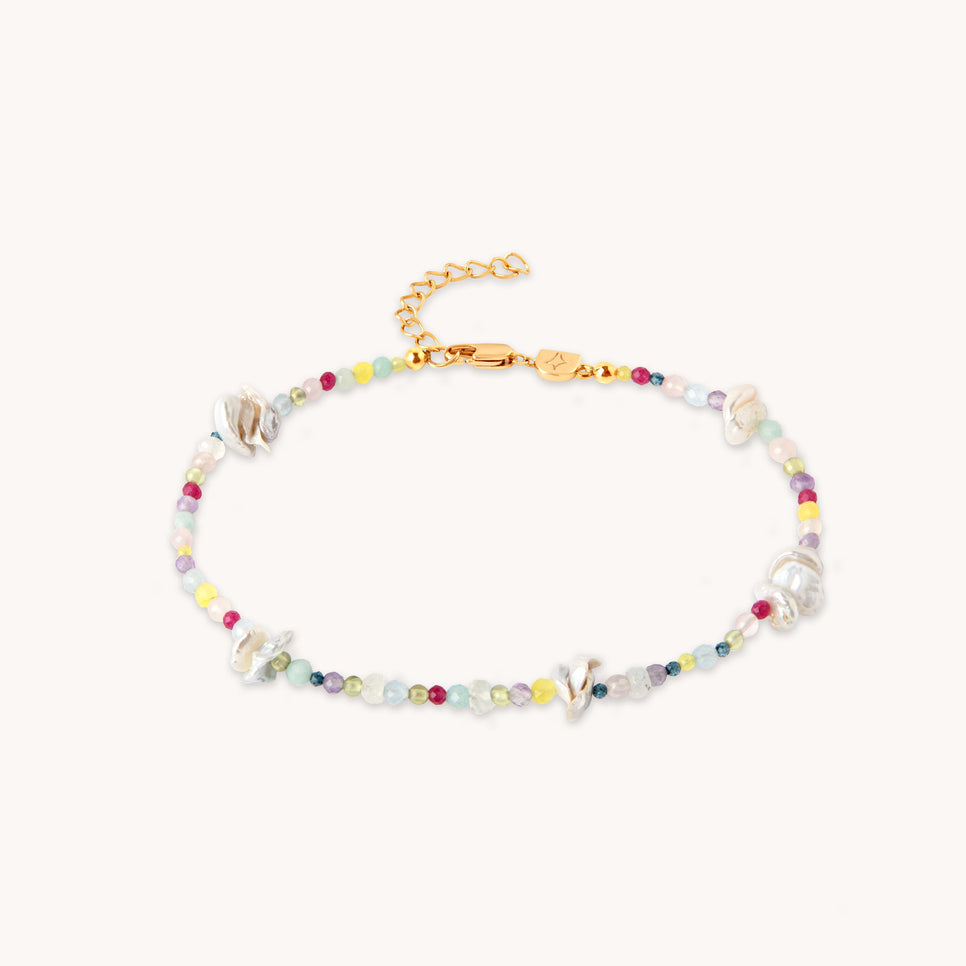 Treasure Beaded Anklet in Gold