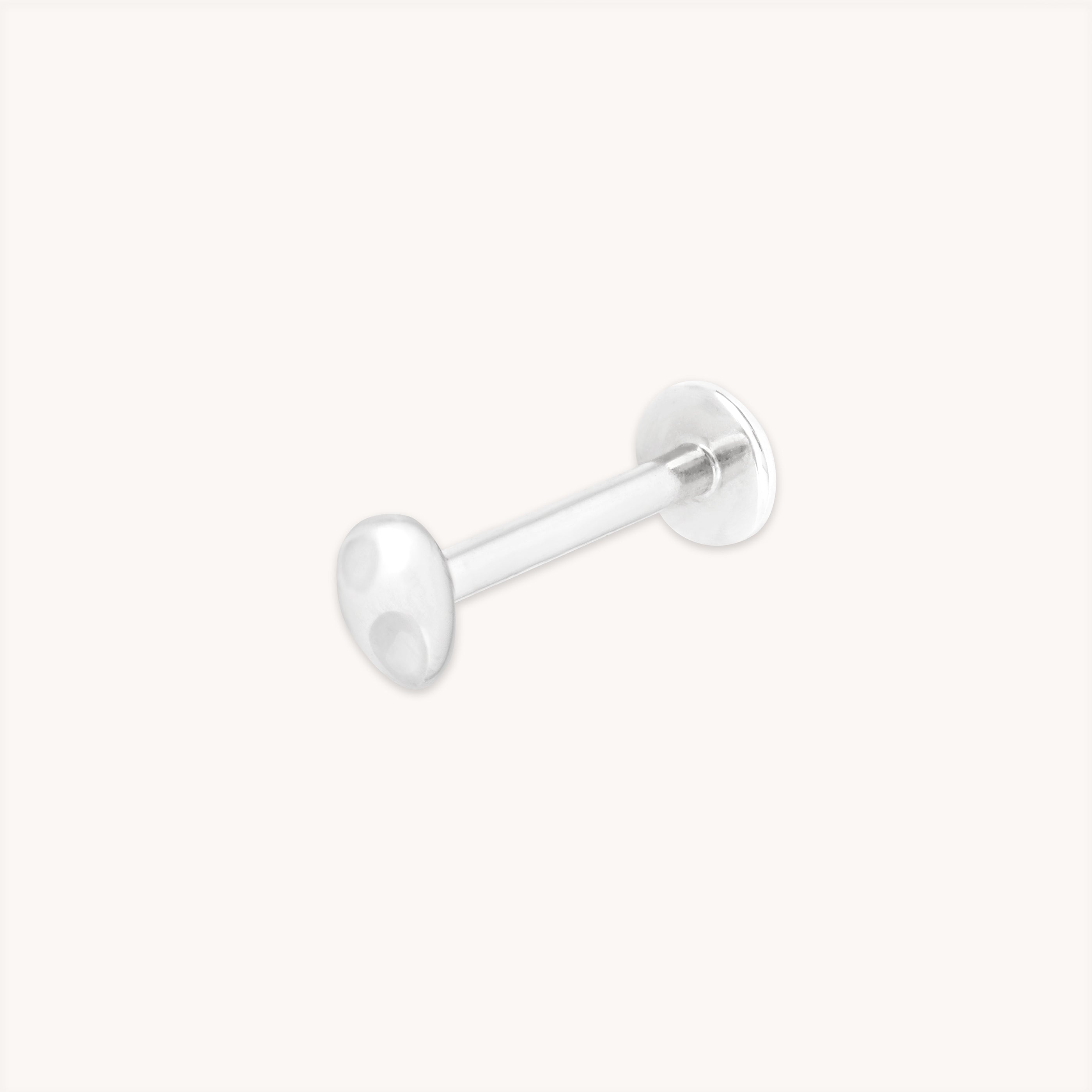 Molten Piercing Stud in Solid White Gold