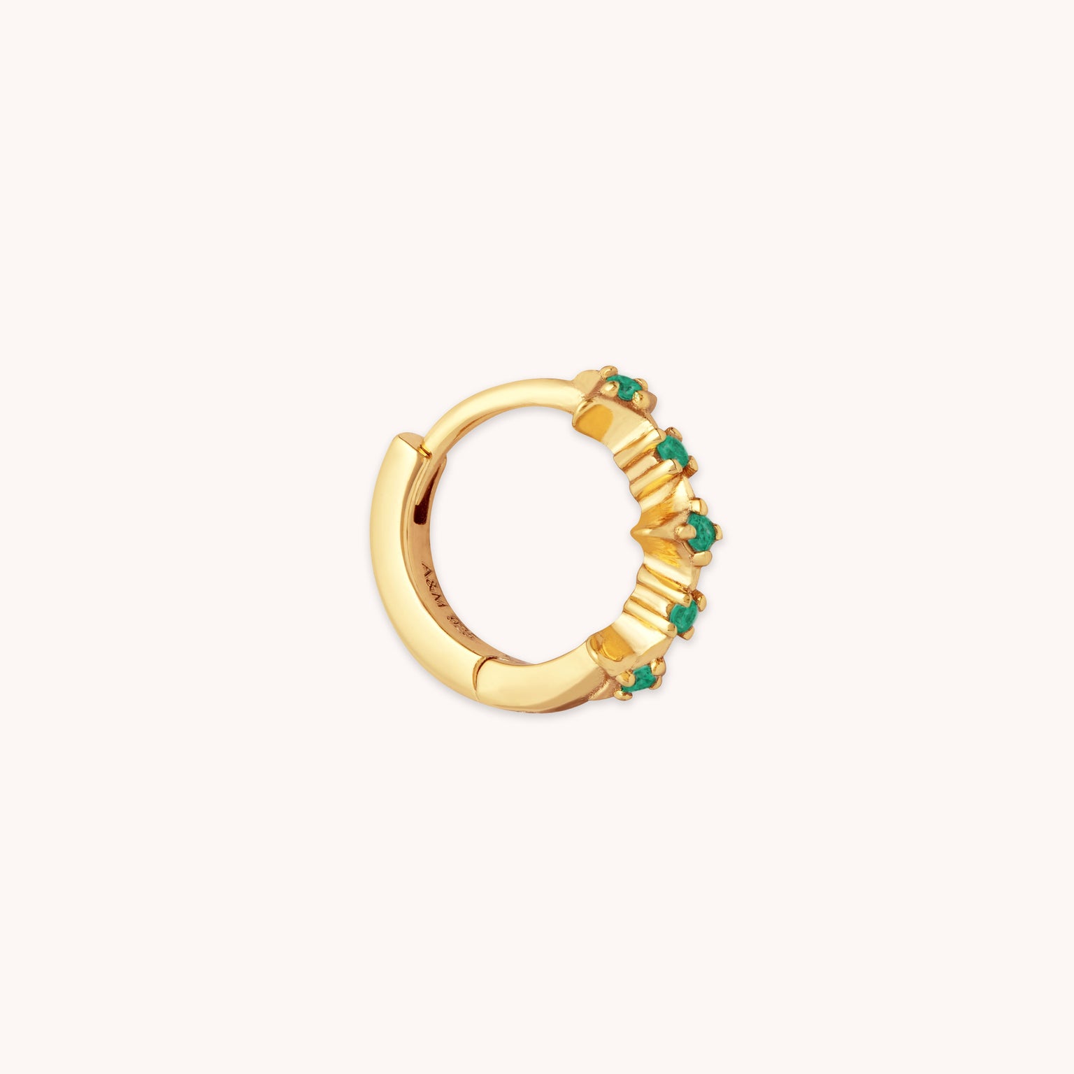 Cosmic Star Emerald Hoop 6.5mm in Gold