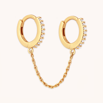 Chain Link Huggie in Gold