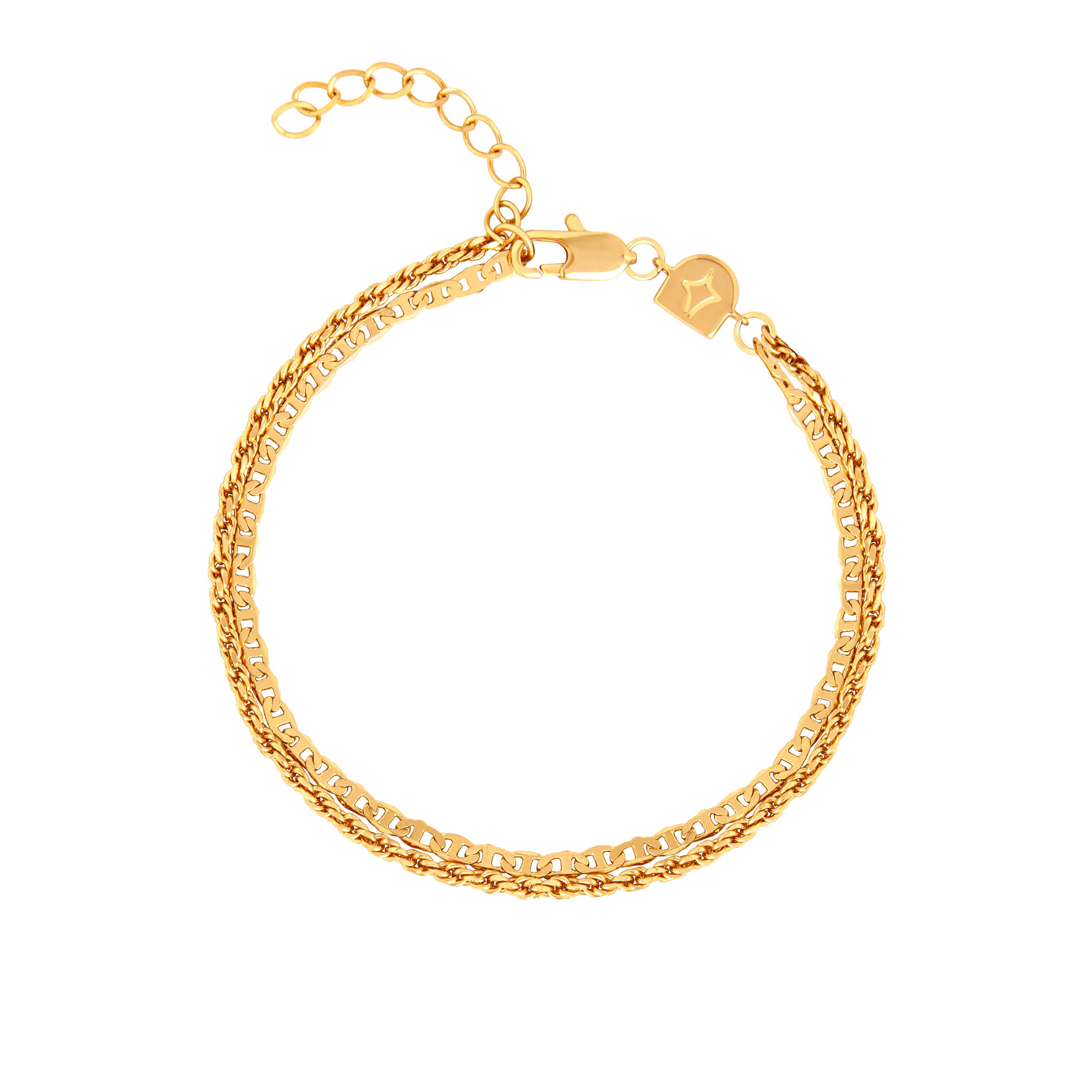 Duo Chain Bracelet in Gold
