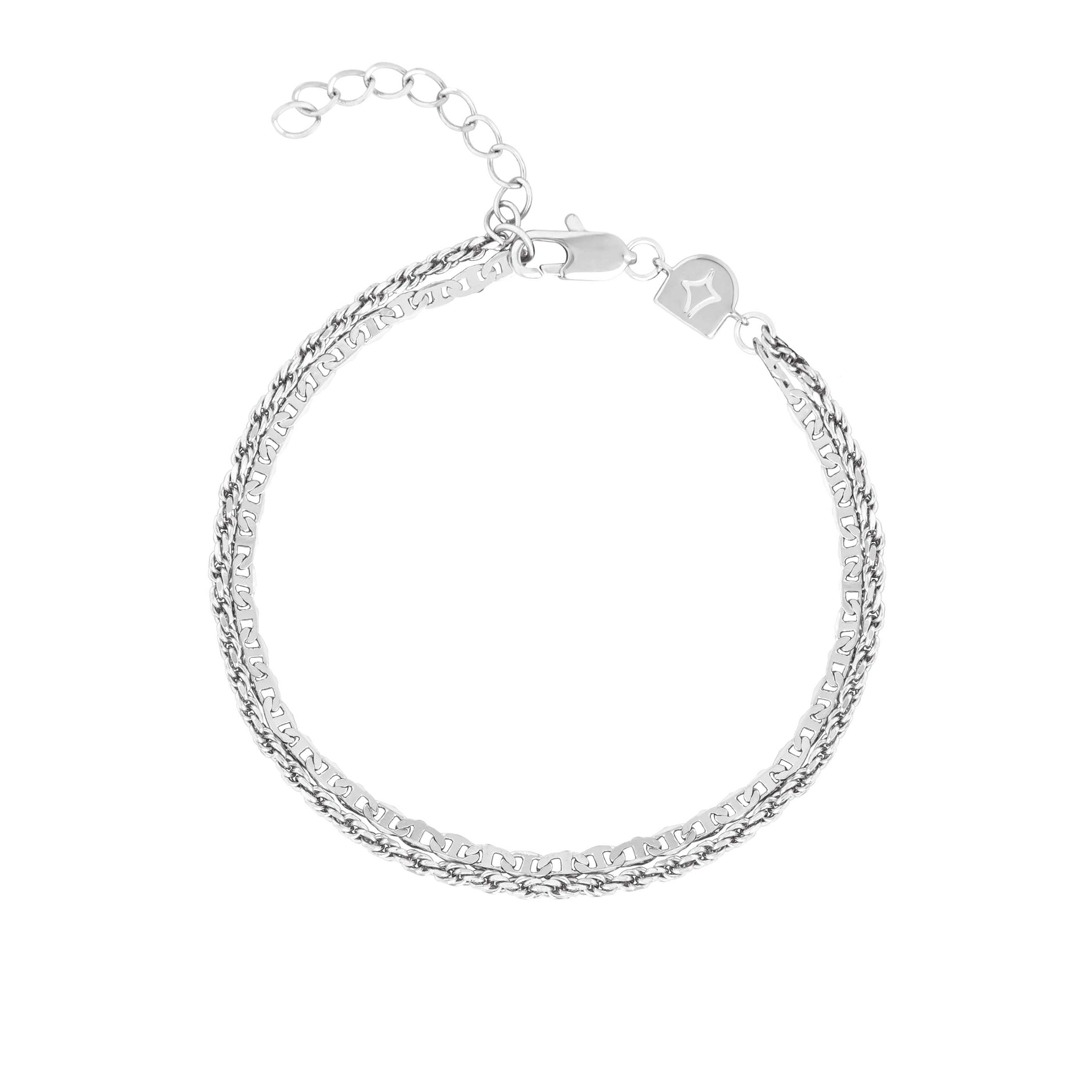 Duo Chain Bracelet in Silver
