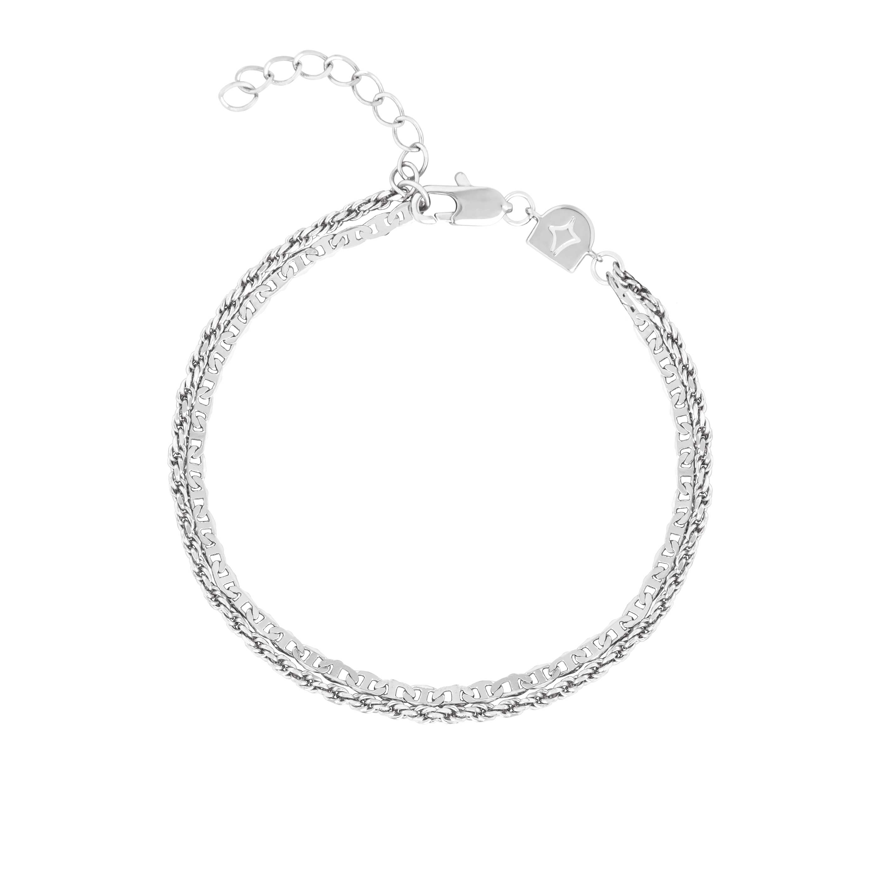 Duo Chain Bracelet in Silver