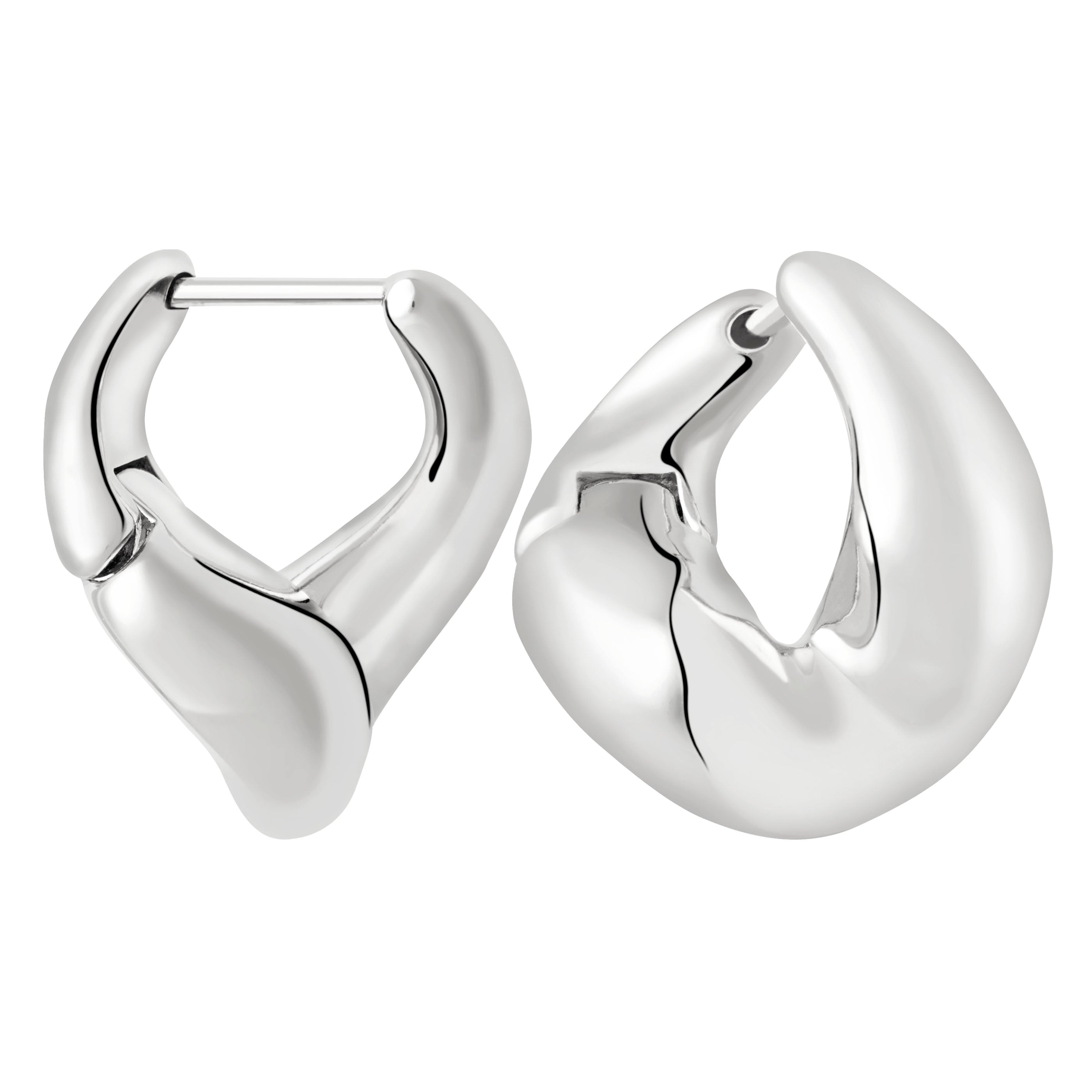 Molten Hoops in Silver