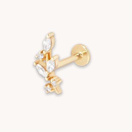 LOUISETTE - 18k gold beads piercing stud for helix and others – SÉBASTIENNE  JEWELRY