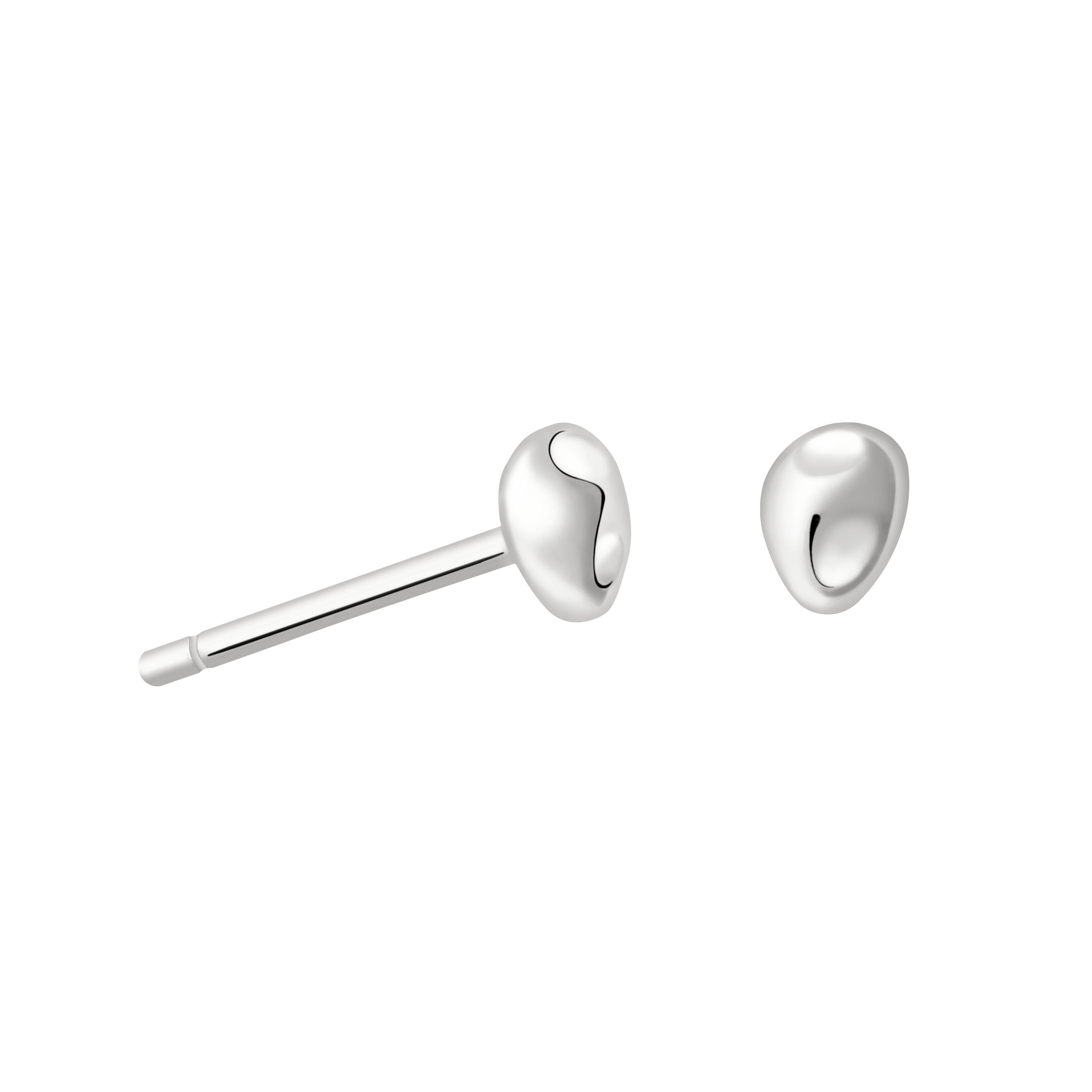 Molten Stud Earrings in Silver