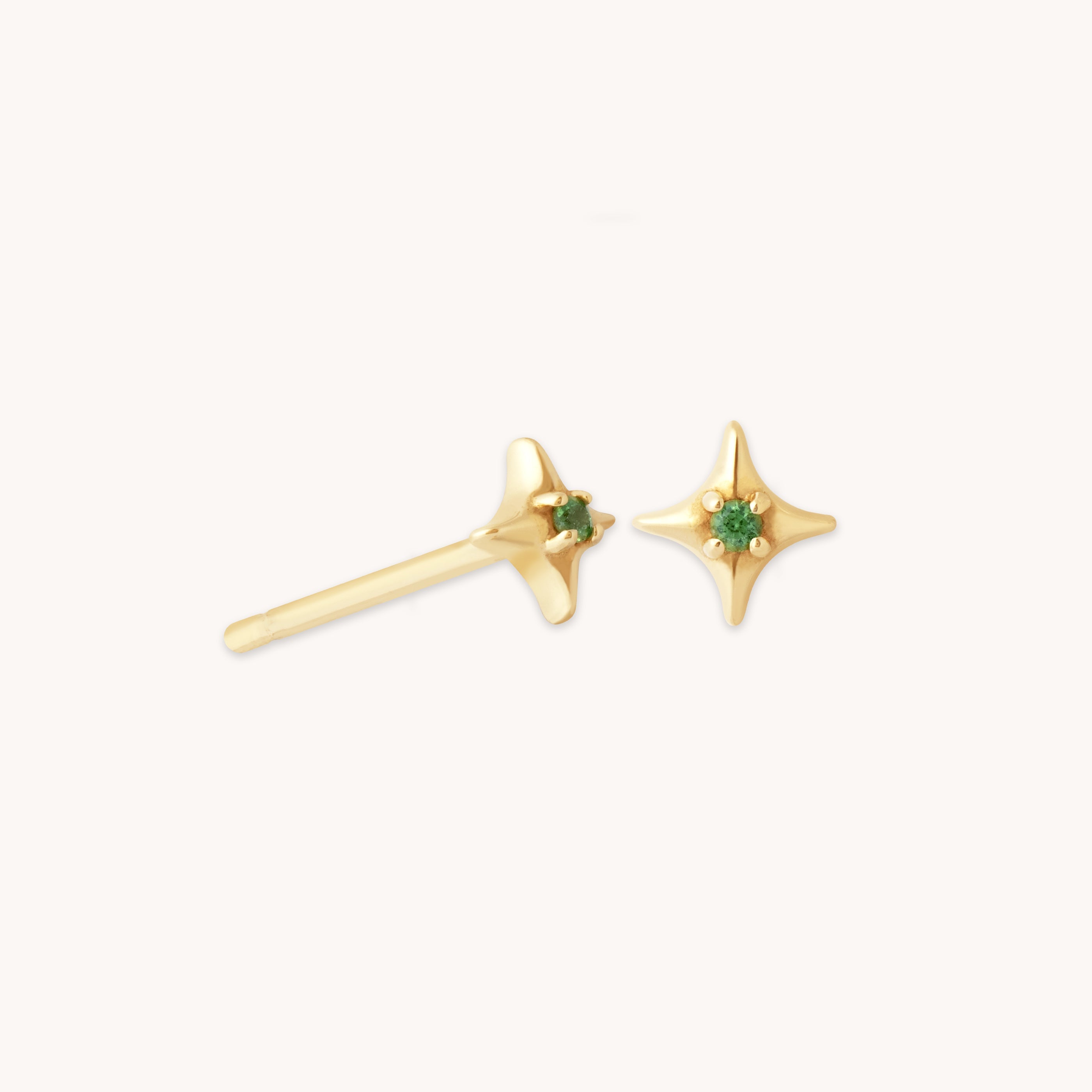 Tsavorite Stud Earrings in Solid Gold