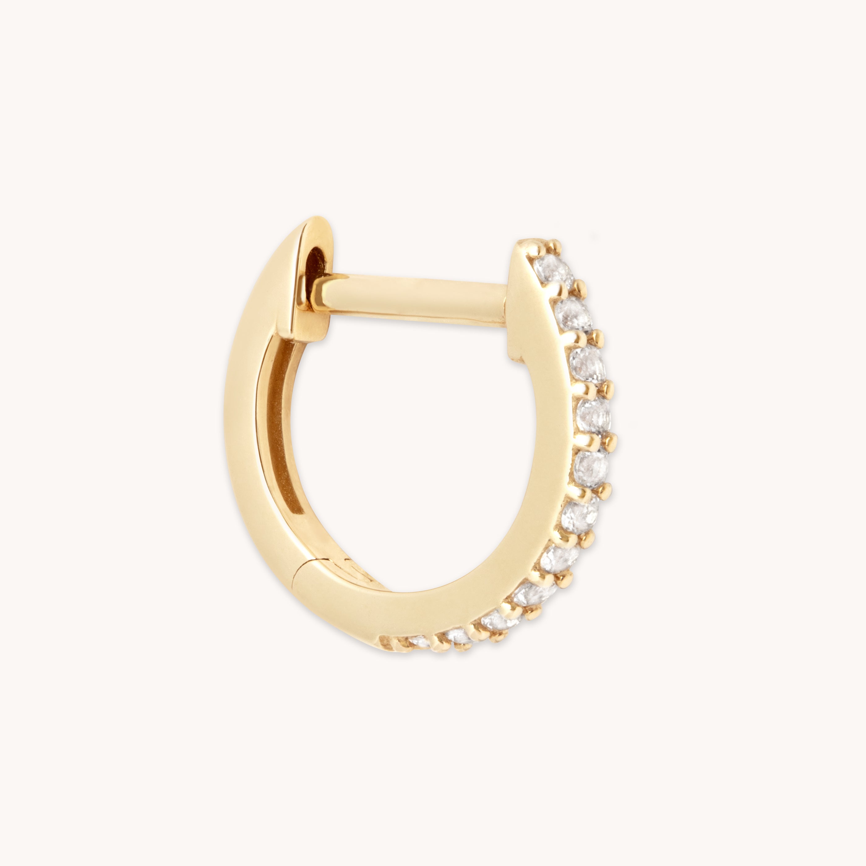 Gem Piercing Hoop in Solid Gold