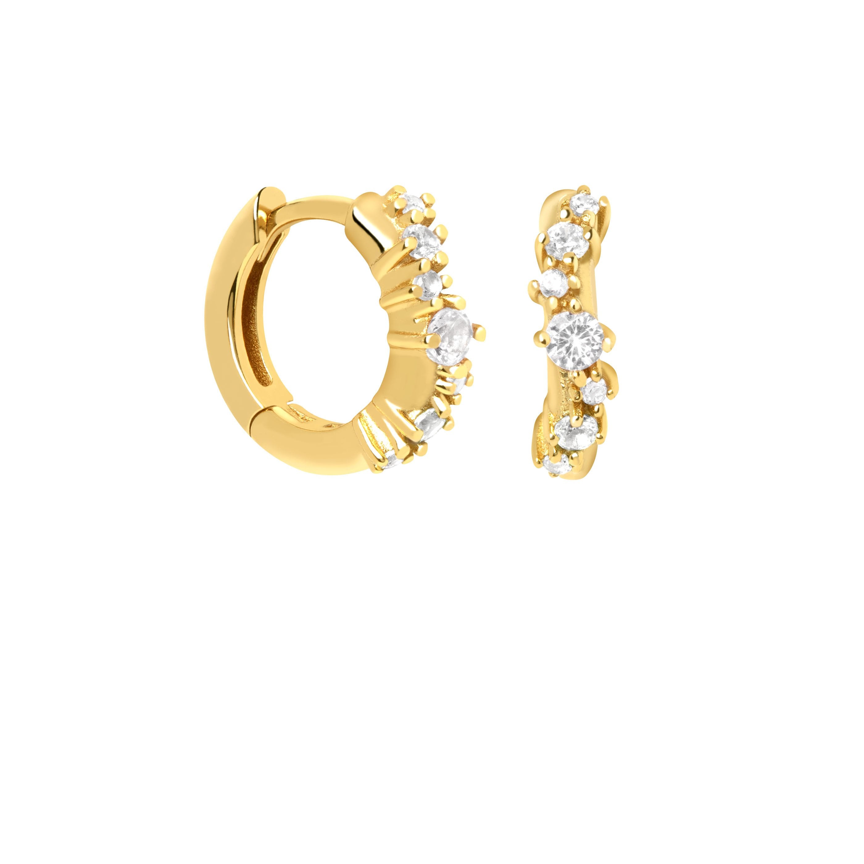 Gleam Crystal Huggies in Gold