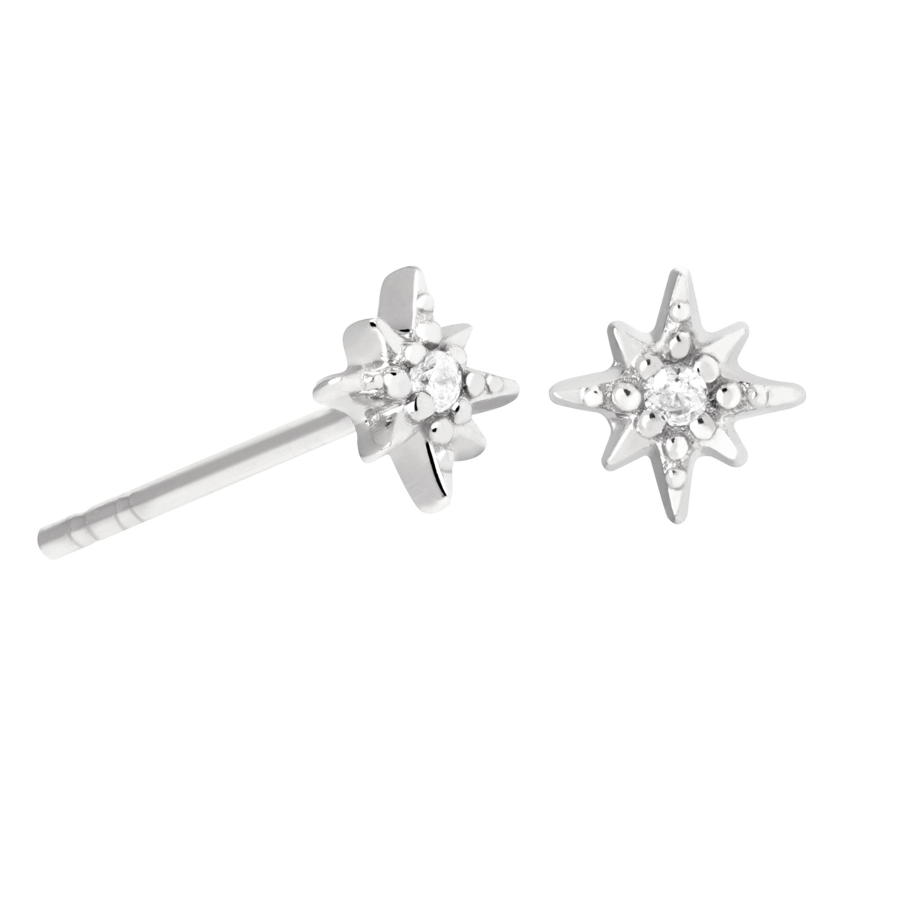 Twilight Star Stud Earrings in Silver