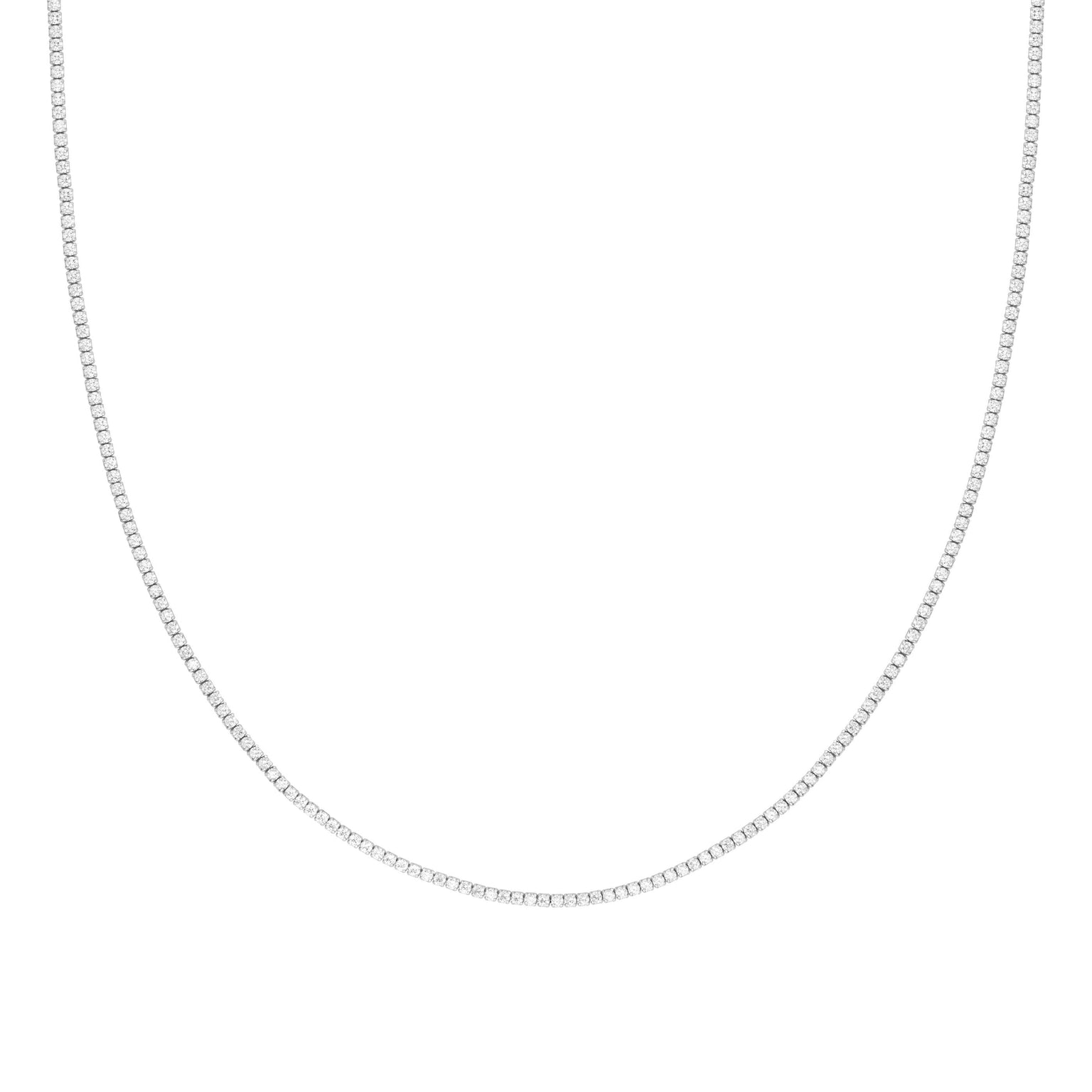 Tennis Chain Necklace in Silver