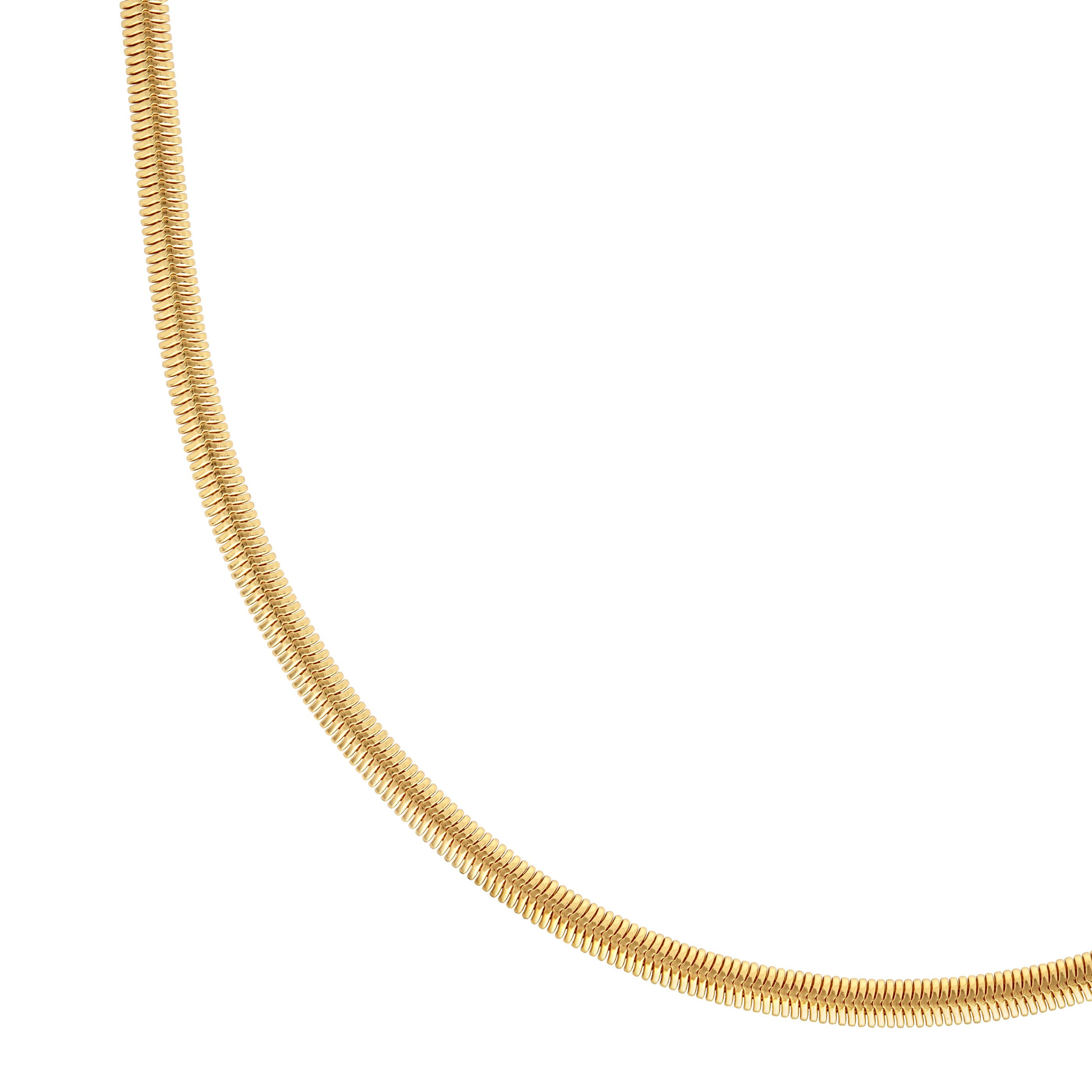 Oval Snake Chain Necklace in Gold