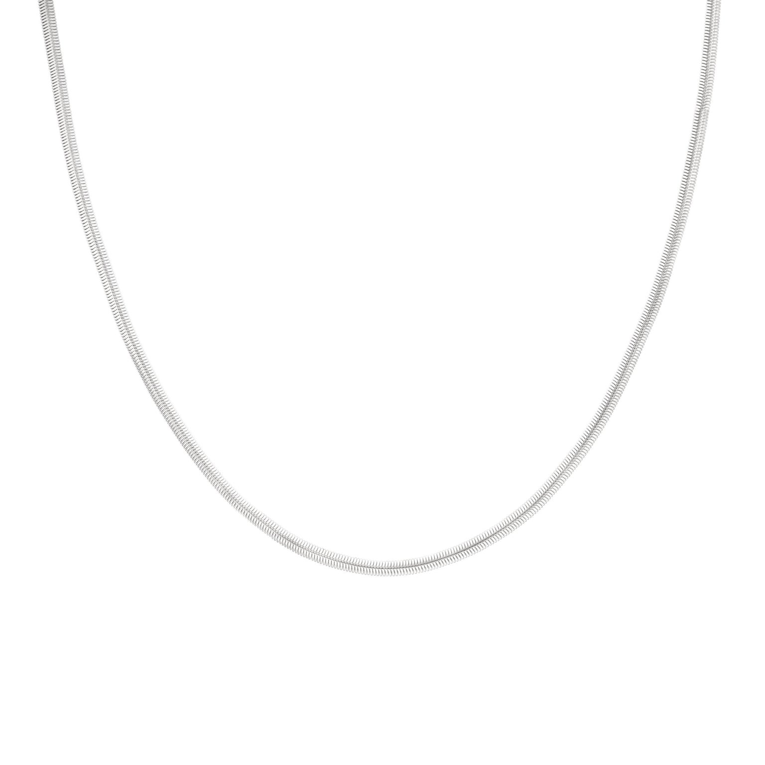 Oval Snake Chain Necklace in Silver