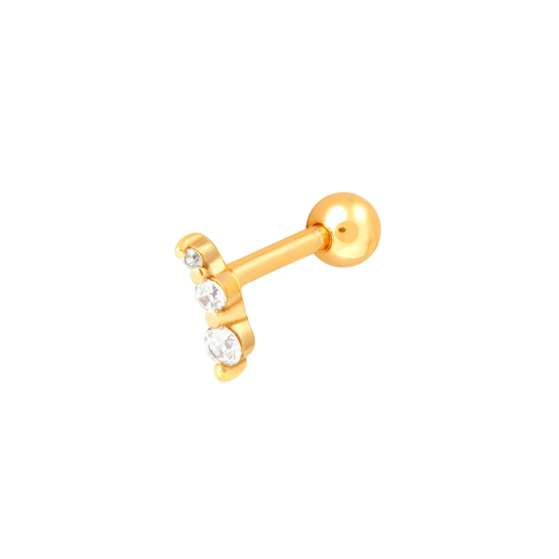 Glimmer Crystal Barbell in Gold
