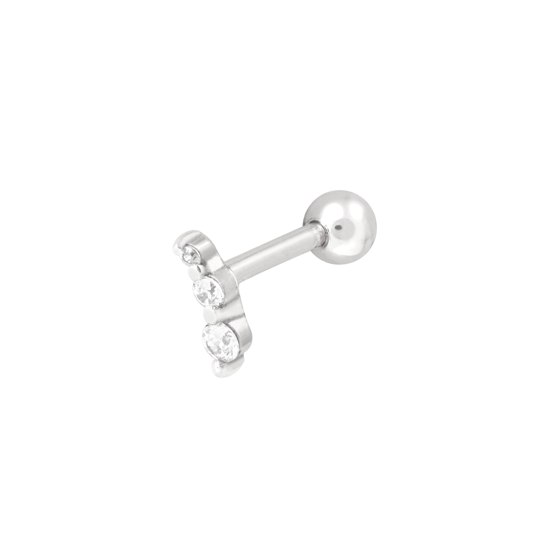 Glimmer Crystal Barbell in Silver